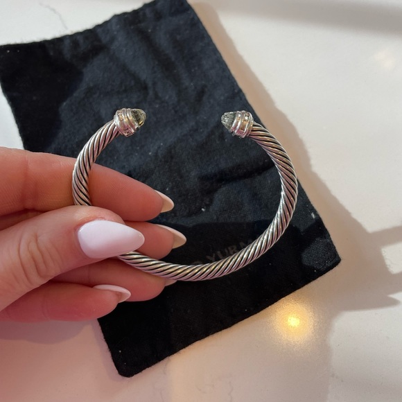 David Yurman bracelet in Sterling Silver with Prasiolite and Pavé Diamonds - Picture 2 of 4